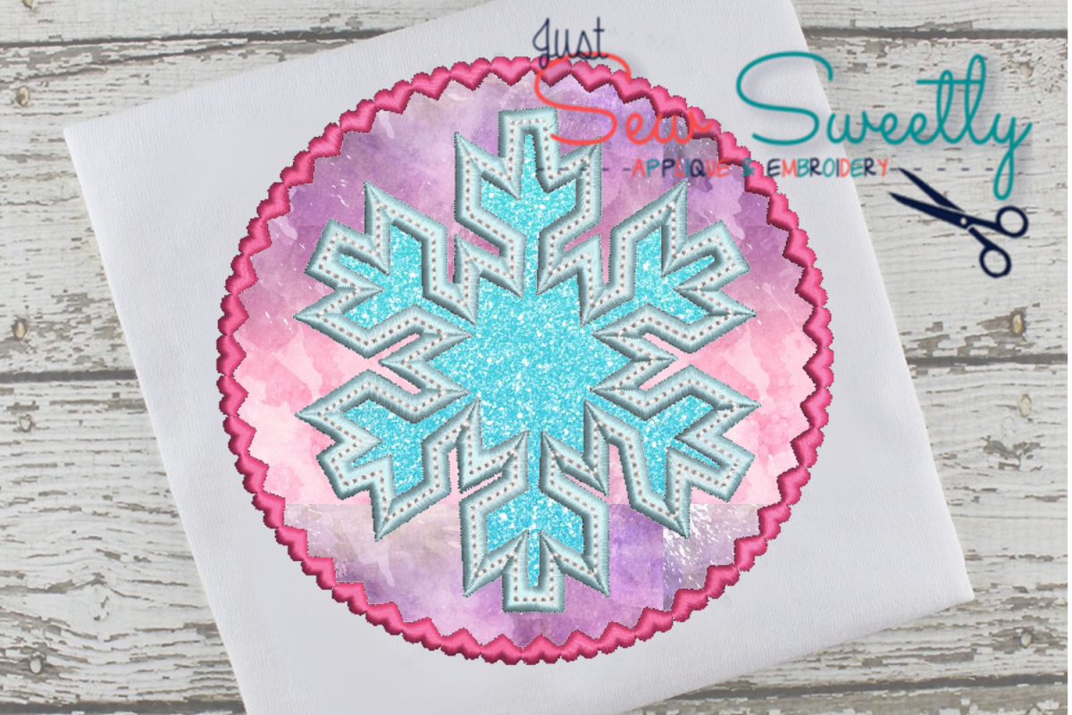 Christmas Snowflake Applique Embroidery Design example image 1