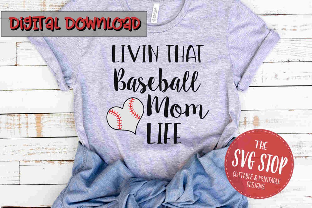 Baseball Mom Life -SVG, PNG, DXF example image 1