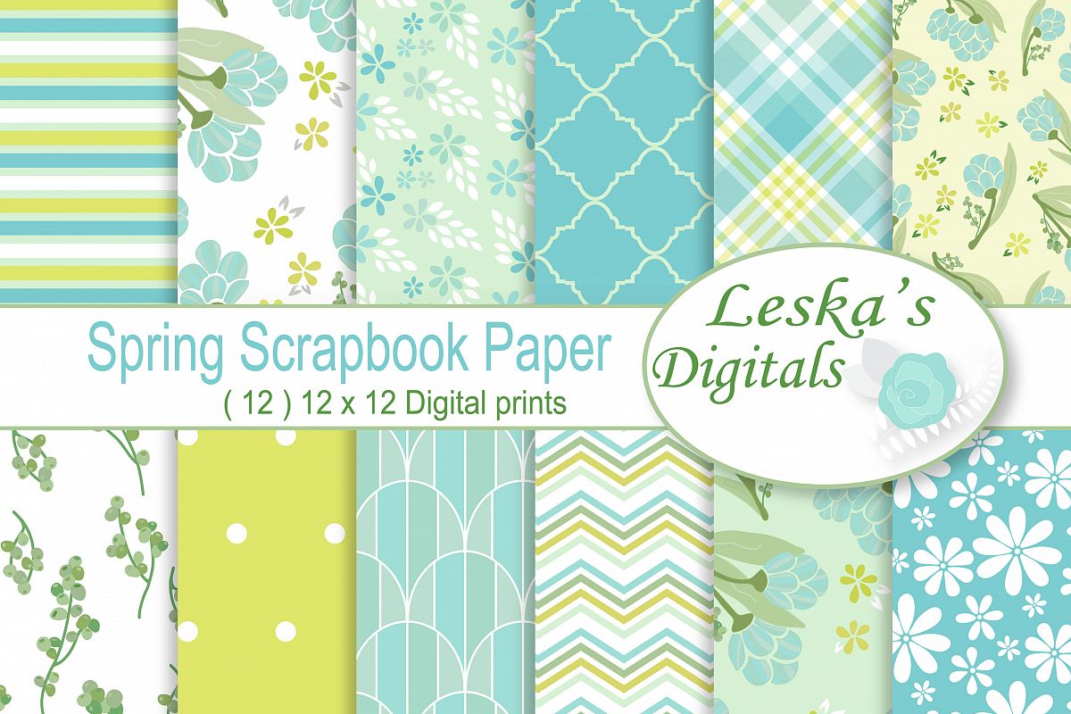 Spring Floral Digital Paper example image 1