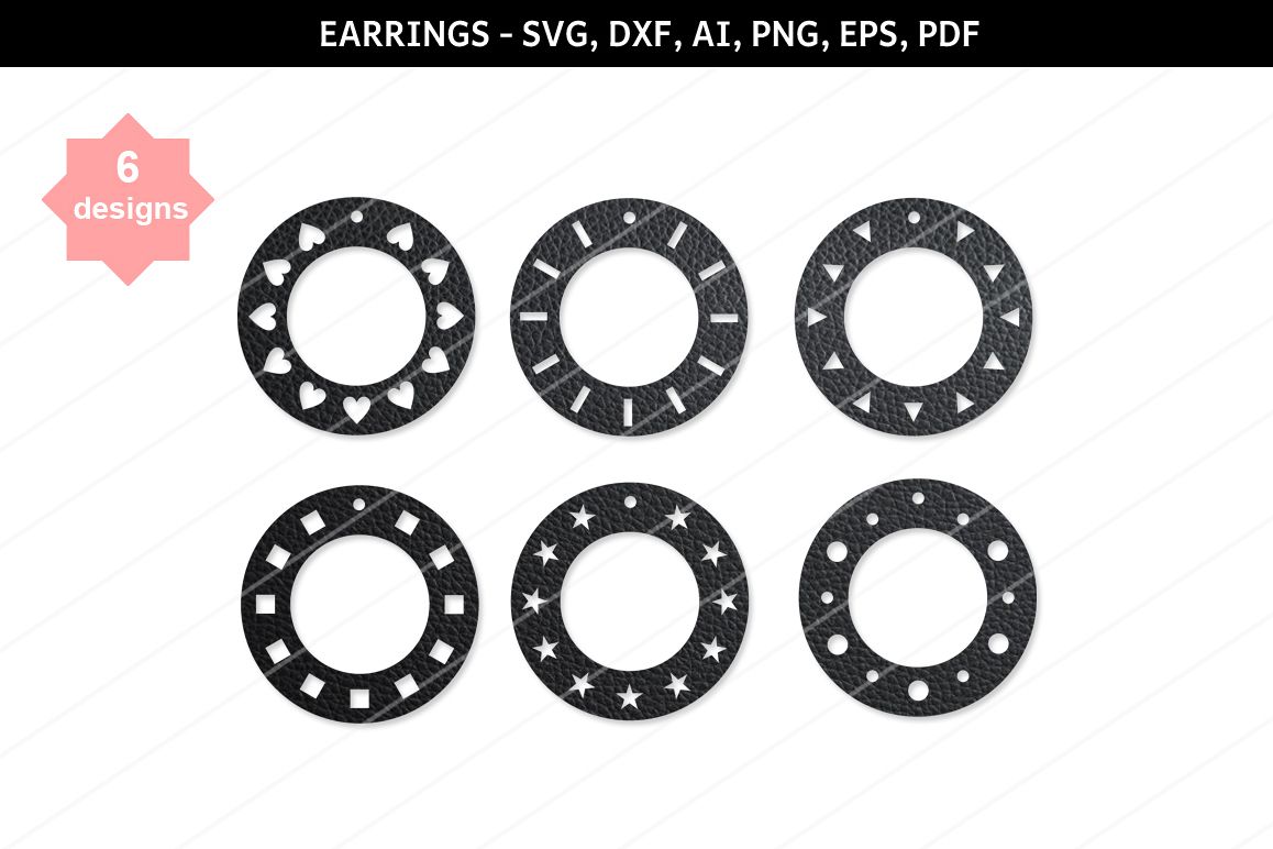 Earrings svg,heart svg,Star svg,Cricut files,Earring bundle example image 1