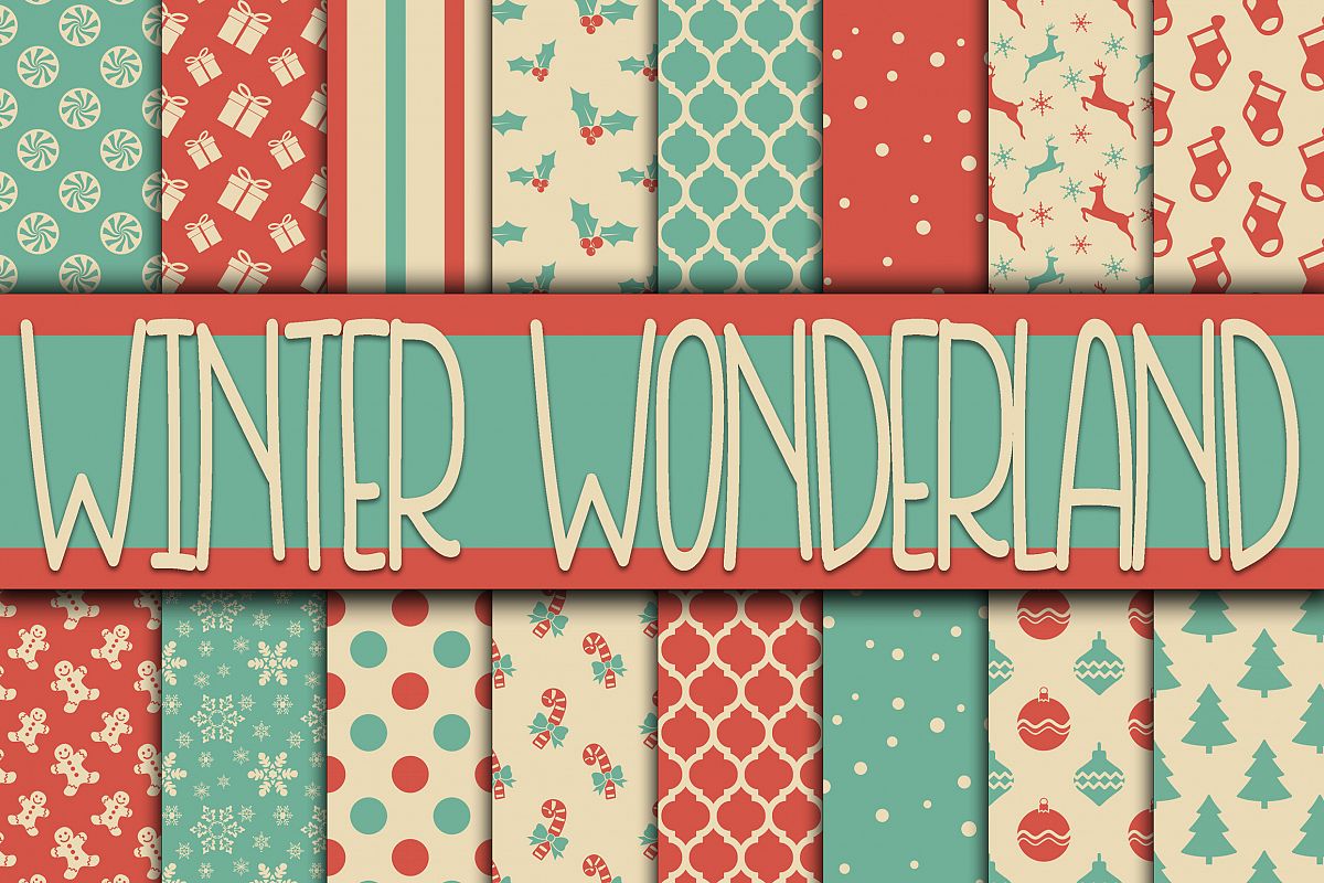 Winter Wonderland Christmas Digital Paper example image 1