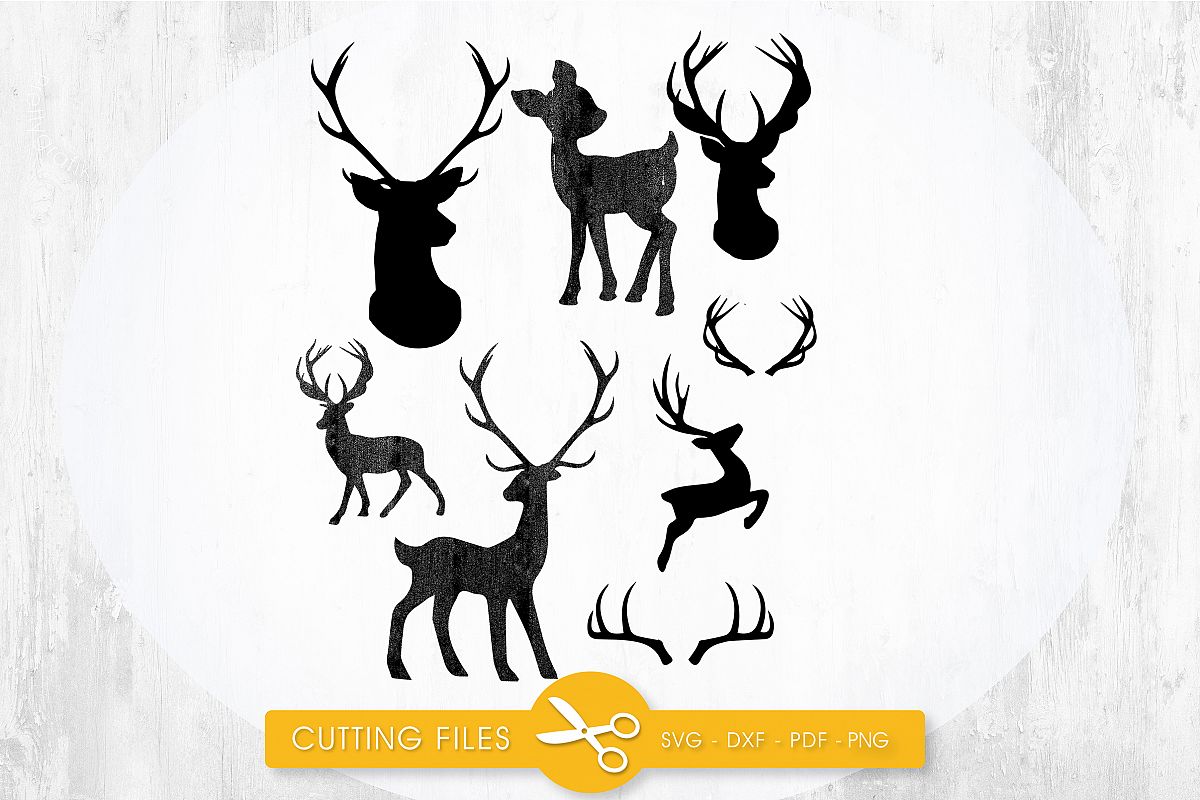 Download Deer Silhouettes cutting files svg, dxf, pdf, eps included ...