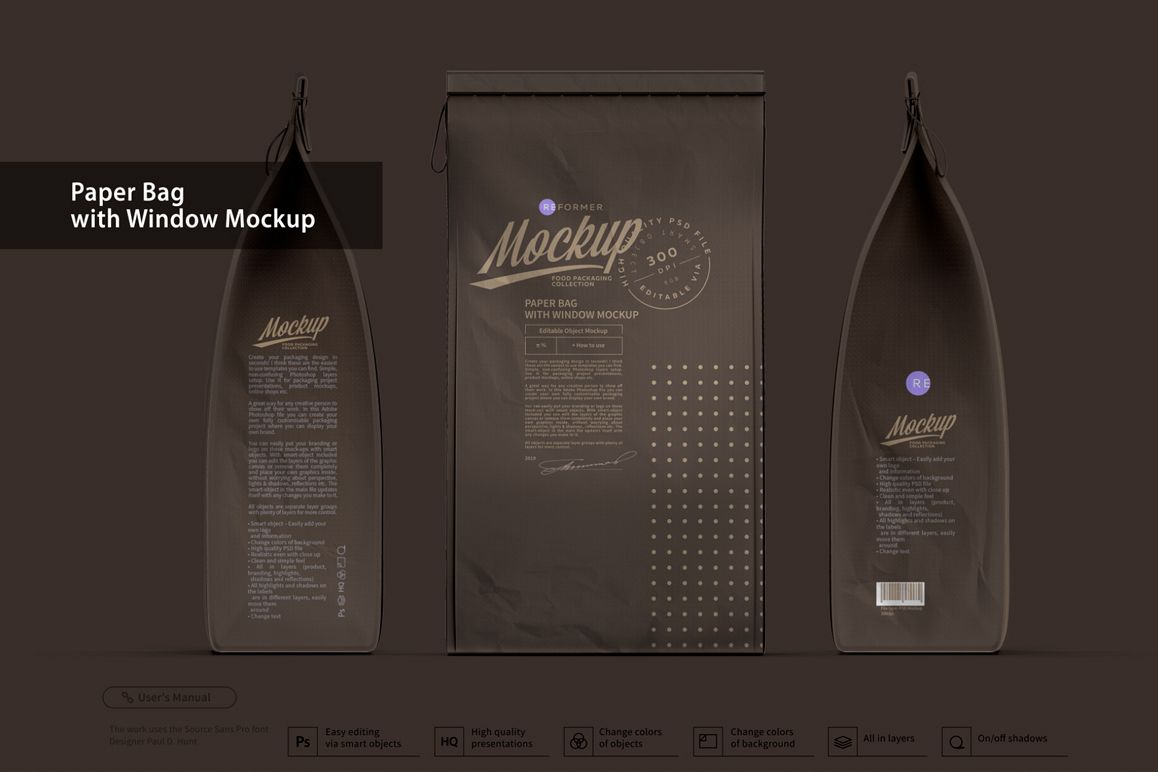 Paper Bag with Window Mockup example image 1