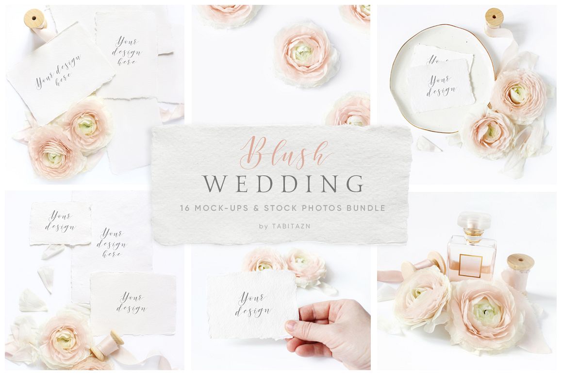 Blush Wedding mockups & stock photo bundle example image 1