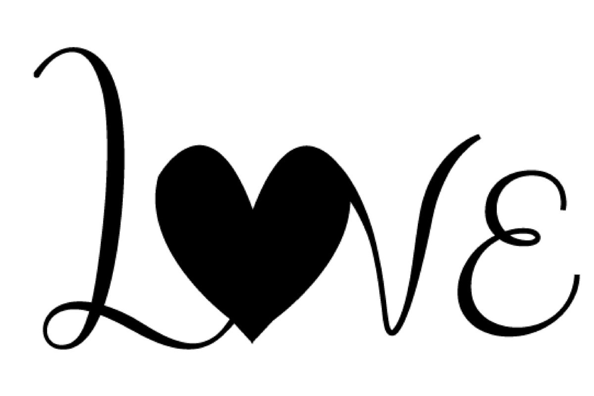 Love with heart svg CUT file for Silhouette cameo or cricut (110632