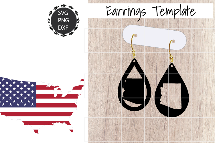 Earrings Template - Arizona Teardrop Earrings Svg example image 1