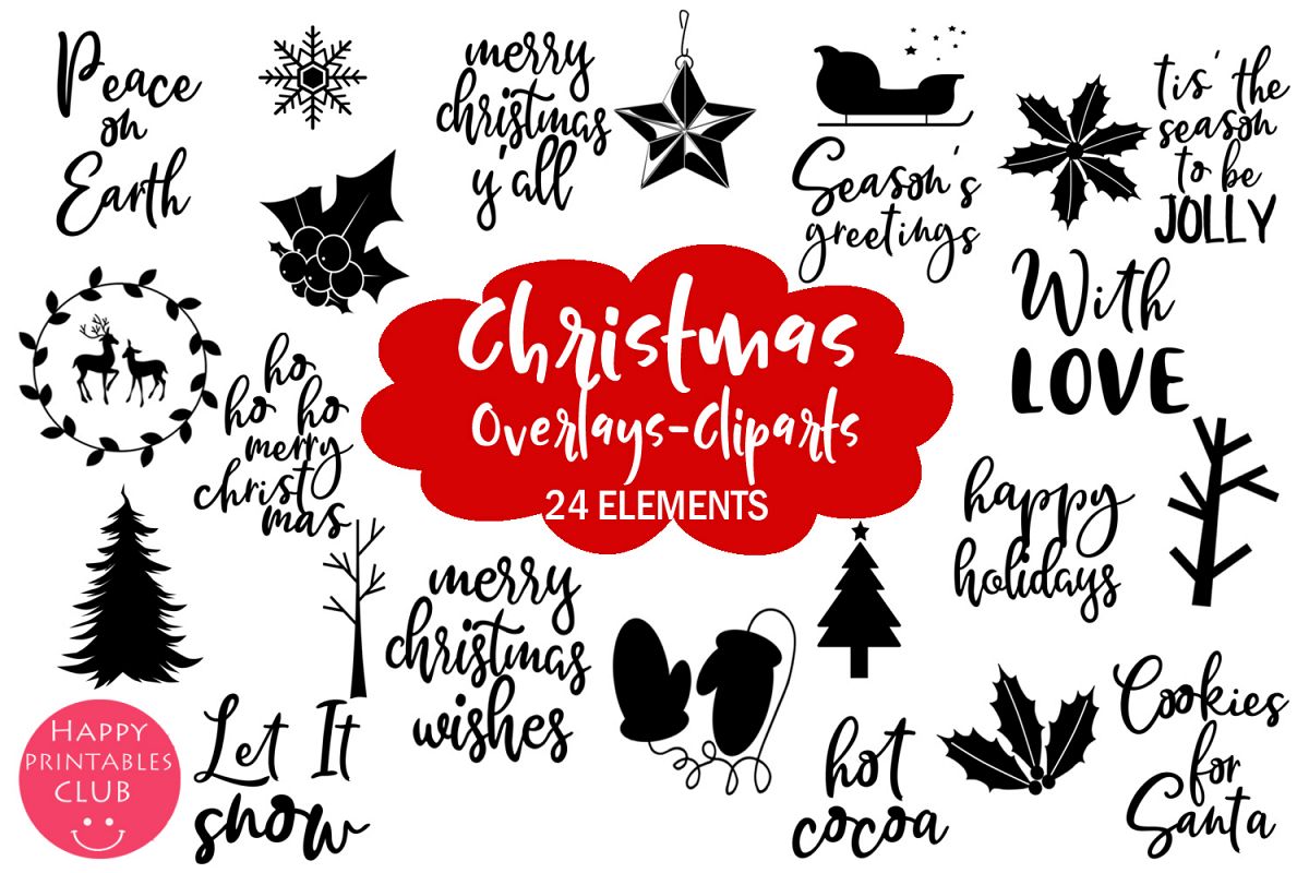 Christmas Clipart- Christmas Overlays-Holiday Graphics example image 1