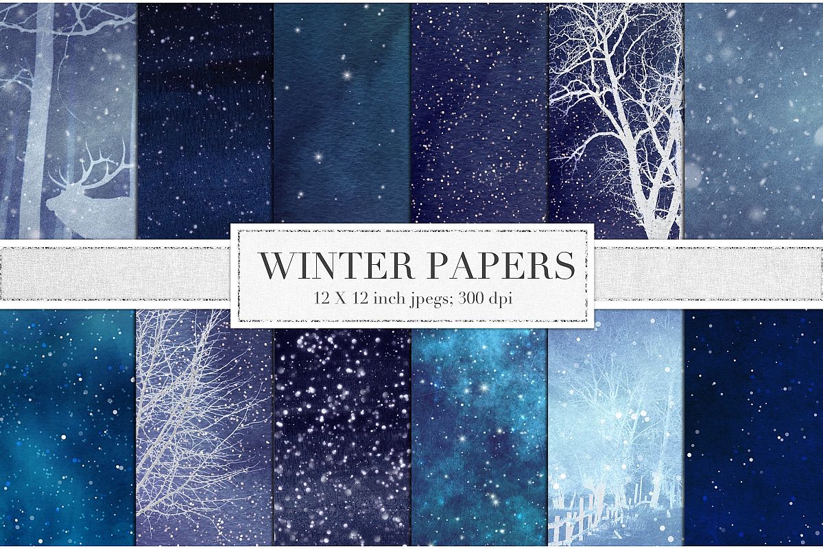 Winter digital paper example image 1