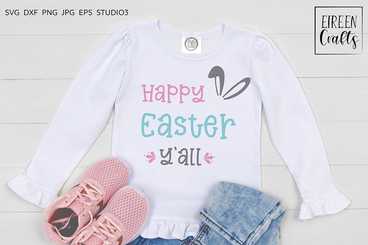 Happy Easter Y'all SVG - cut file for Cricut & Silhouette example image 1
