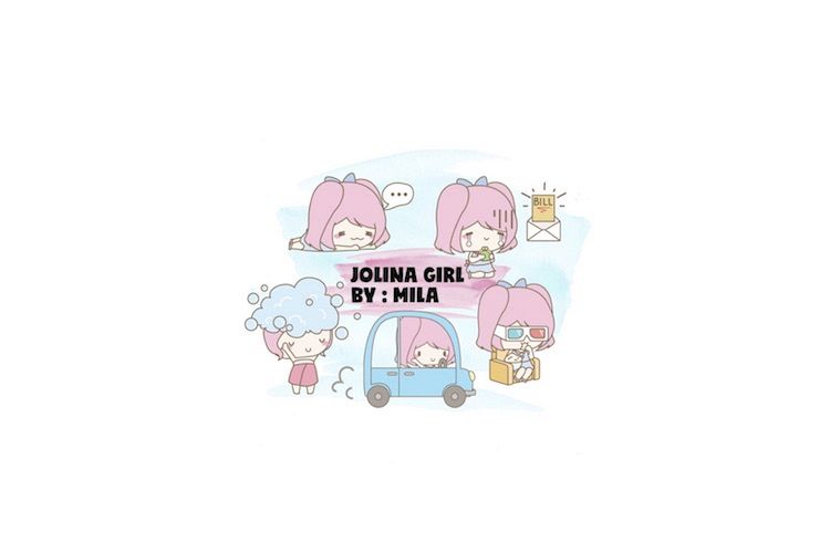 KAWAII GIRL JOLINA CLIPART BUNDLE PNG example image 1