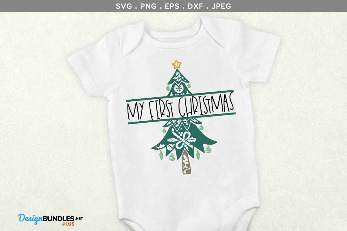 Christmas Tree split monogram - svg, printable example image 1