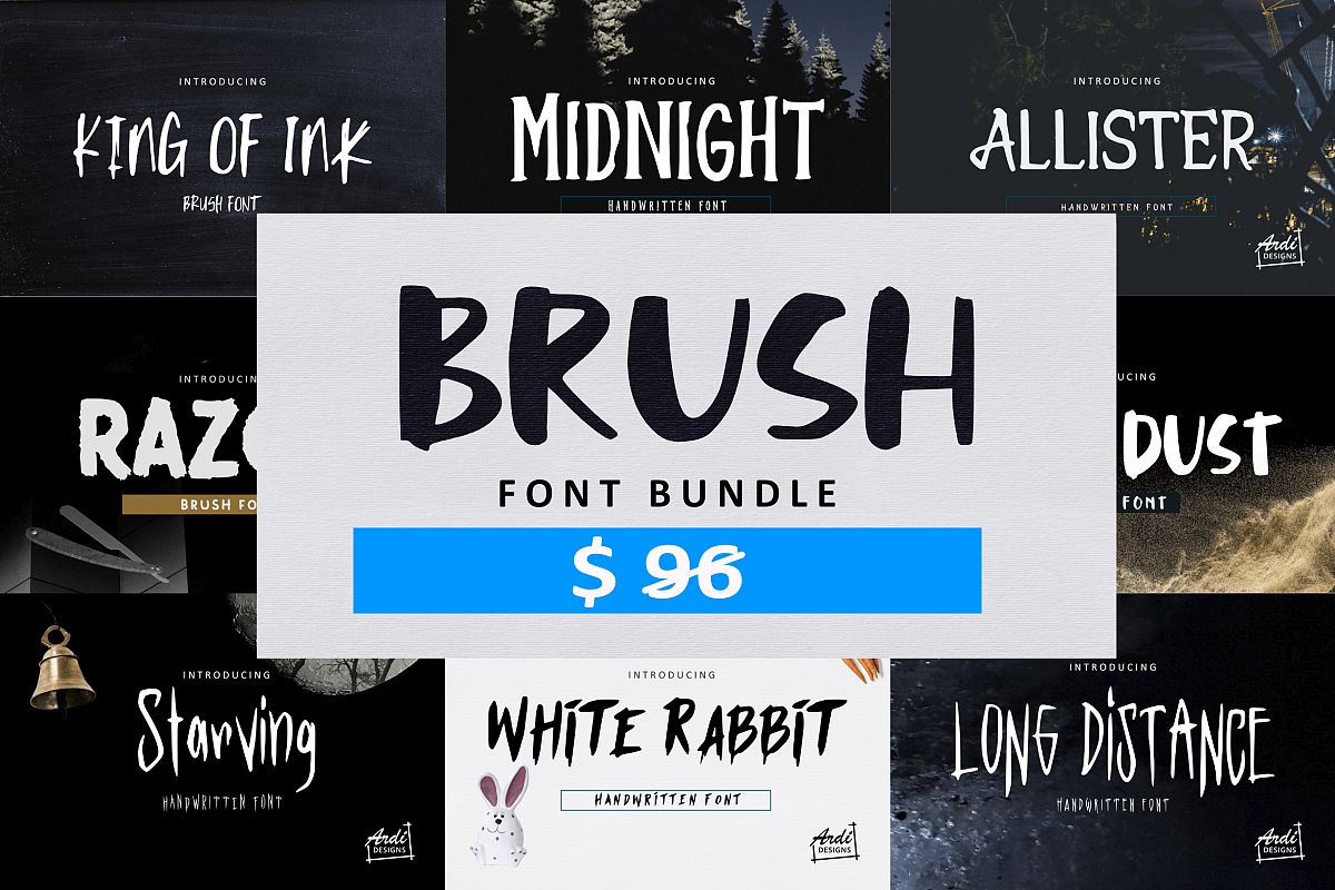 Brush Font Bundle example image 1
