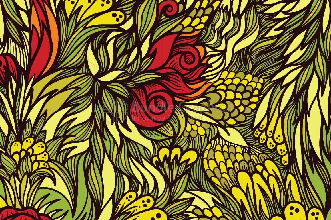Floral - Colorful Linear Graphic Background example image 1