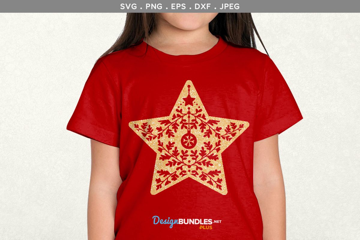Christmas Star - svg, printable example image 1