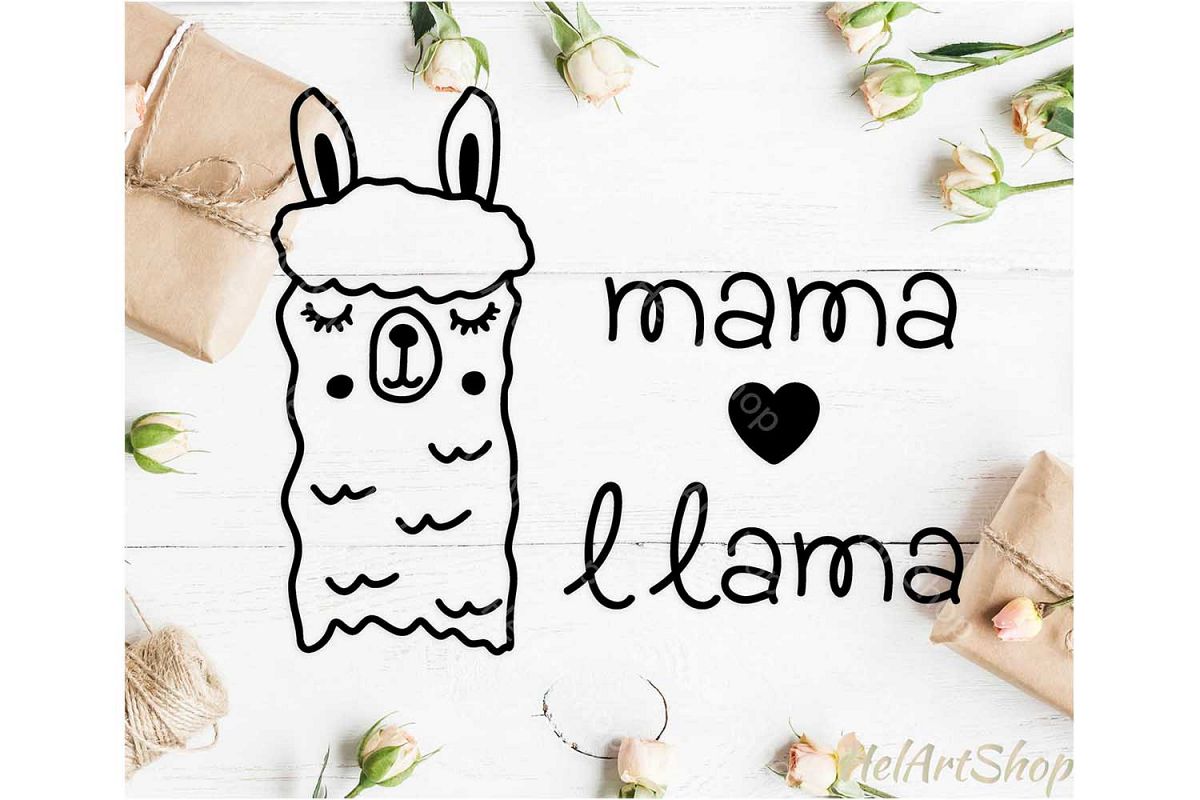 Mama Llama svg, Alpaca svg, Cute Llama svg example image 1