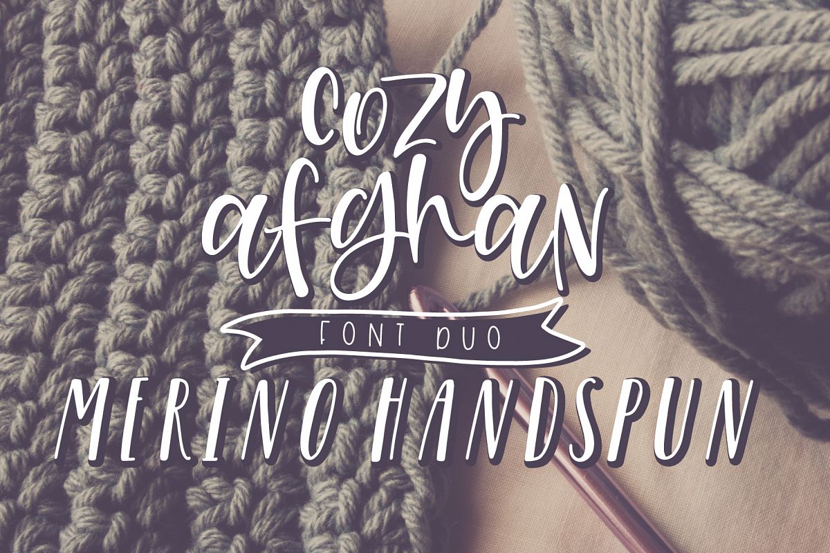 Cozy Afghan Font Duo example image 1