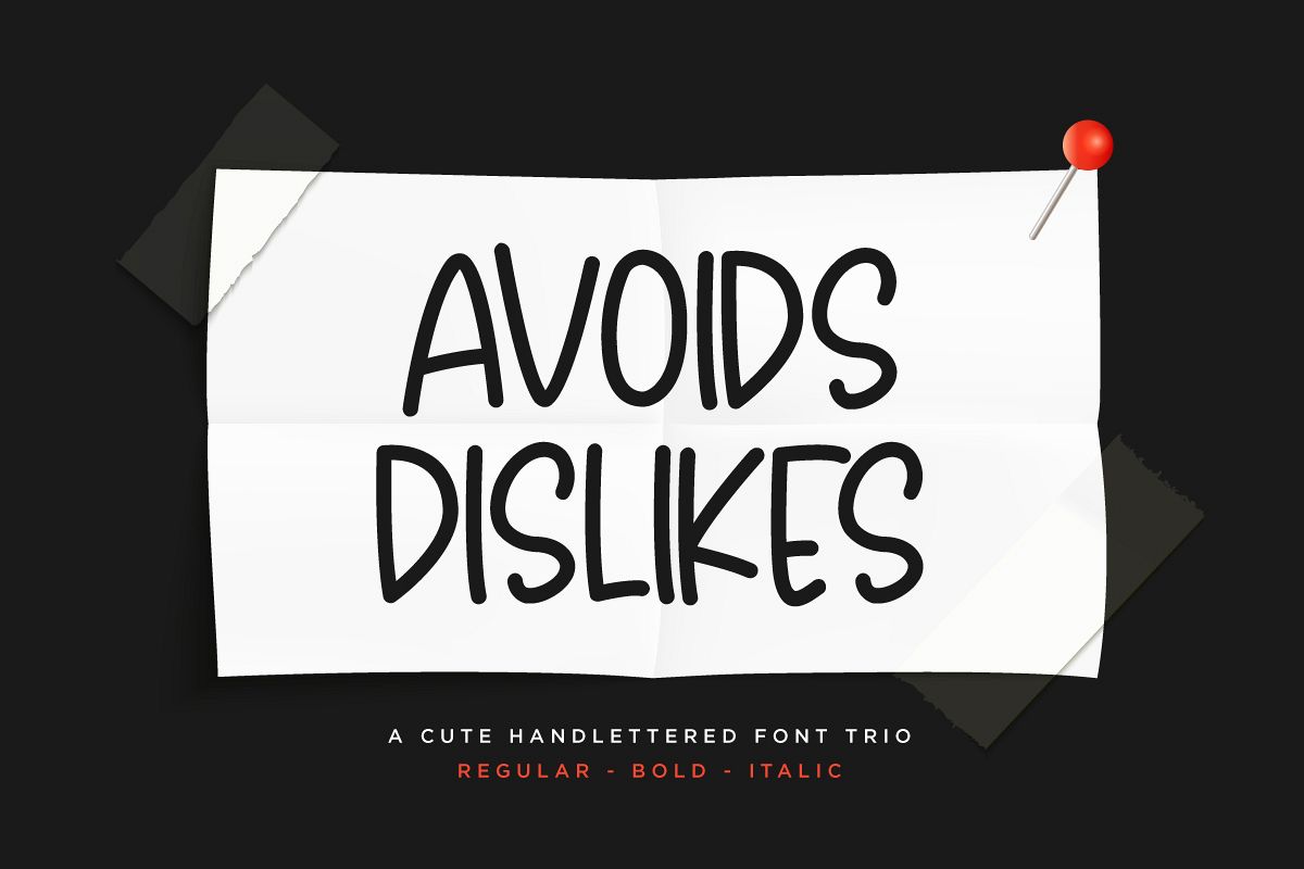 Avoids Dislikes | 3 Handmade Font example image 1