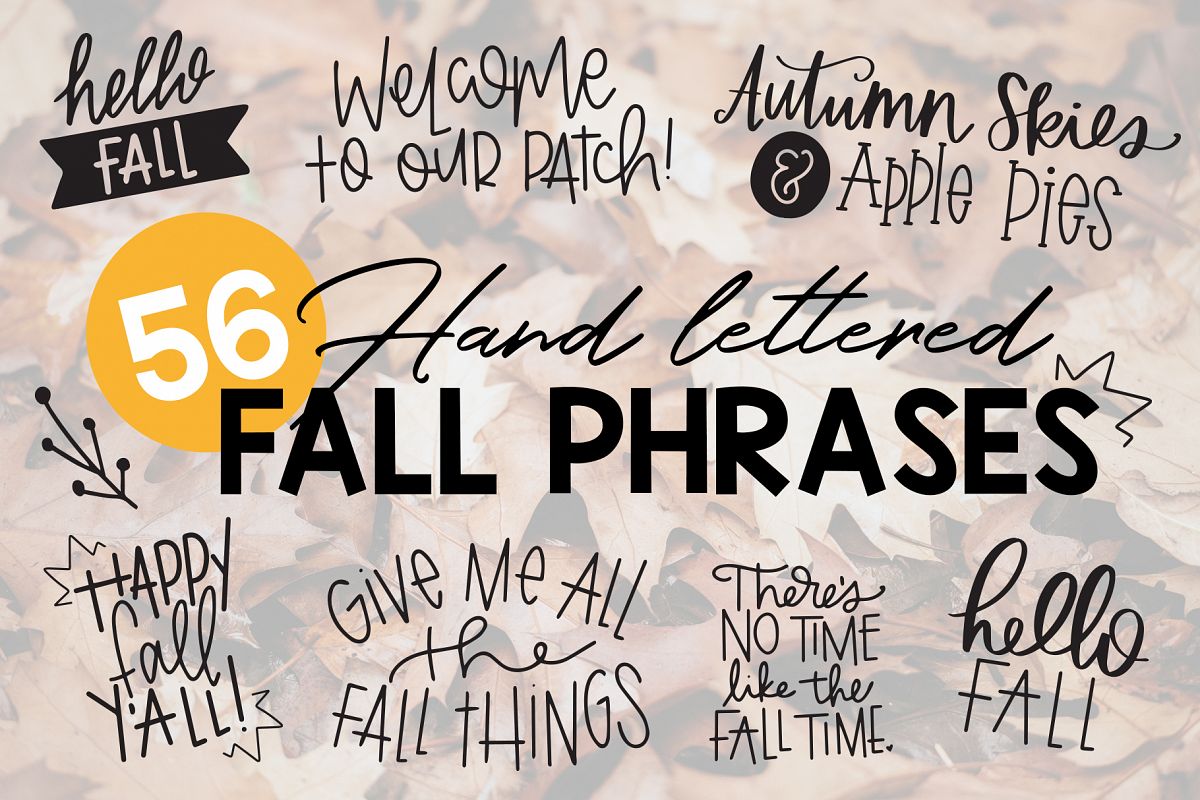 Fall Phrases Symbols Font example image 1