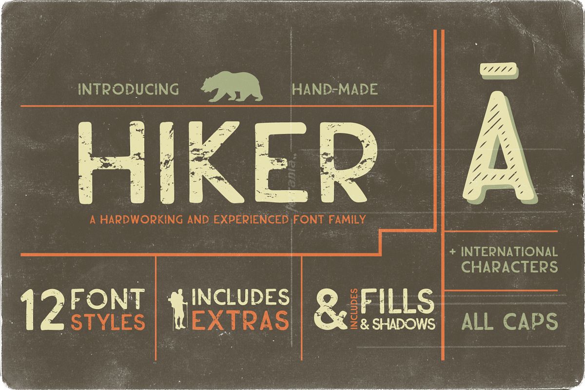 Hiker Premium Font Family example image 1