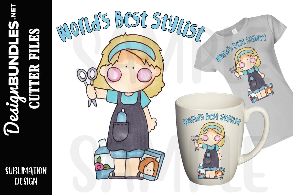 Worlds Best Stylist Sublimation Design example image 1