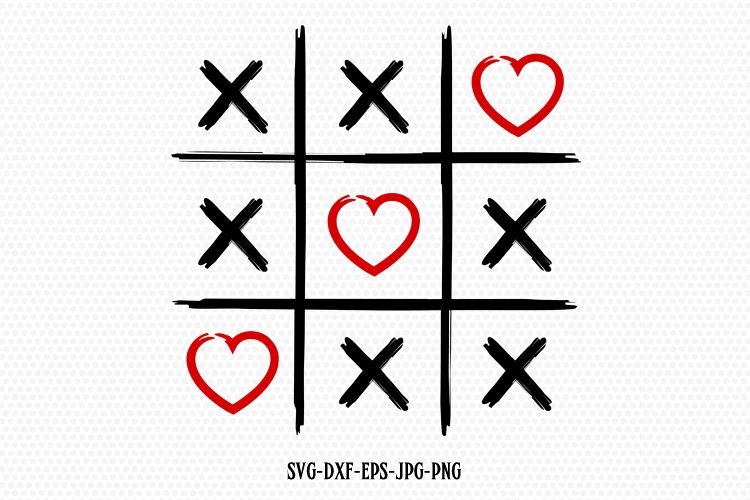 Download Valentines Tic Tac Toe svg, xoxo svg, Valentine SVG