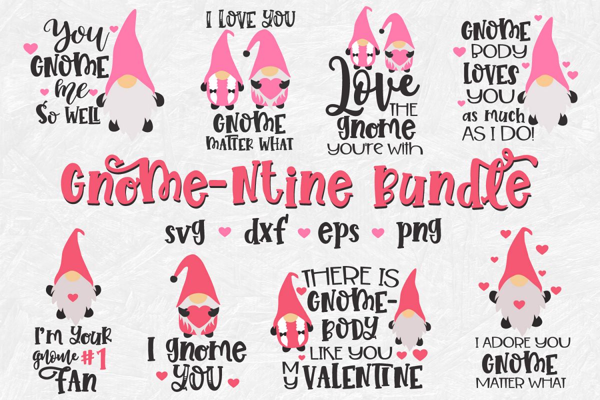 Gnome Valentine's Day Bundle, Valentine's Day Bundle, Gnomes example image 1