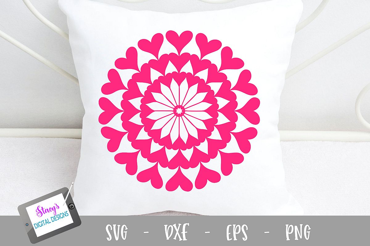 Mandala SVG - Heart mandala svg example image 1