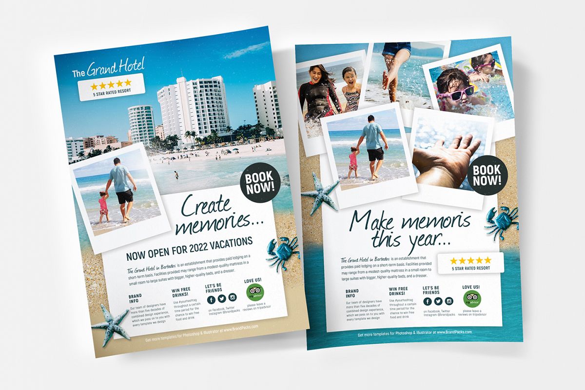 Travel Hotel Flyer Poster Template