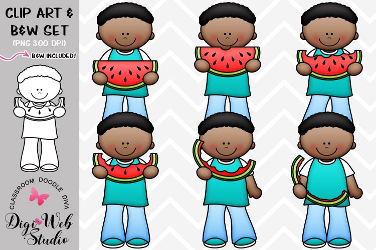 Clip Art / Illustrations - Josiah Eats Watermelon example image 1