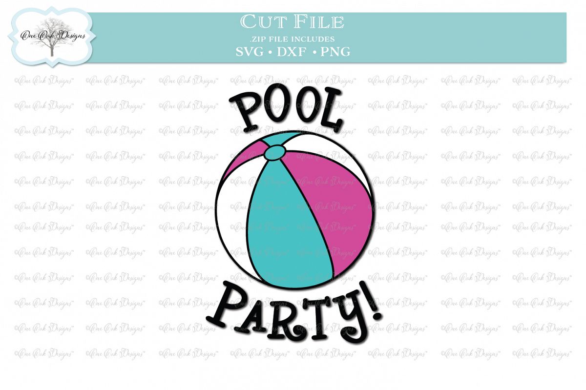 Pool Party With Beach Ball Svg Dxf Png