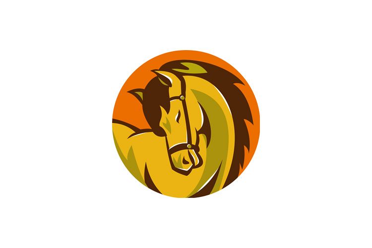 horse stallion head retro example image 1