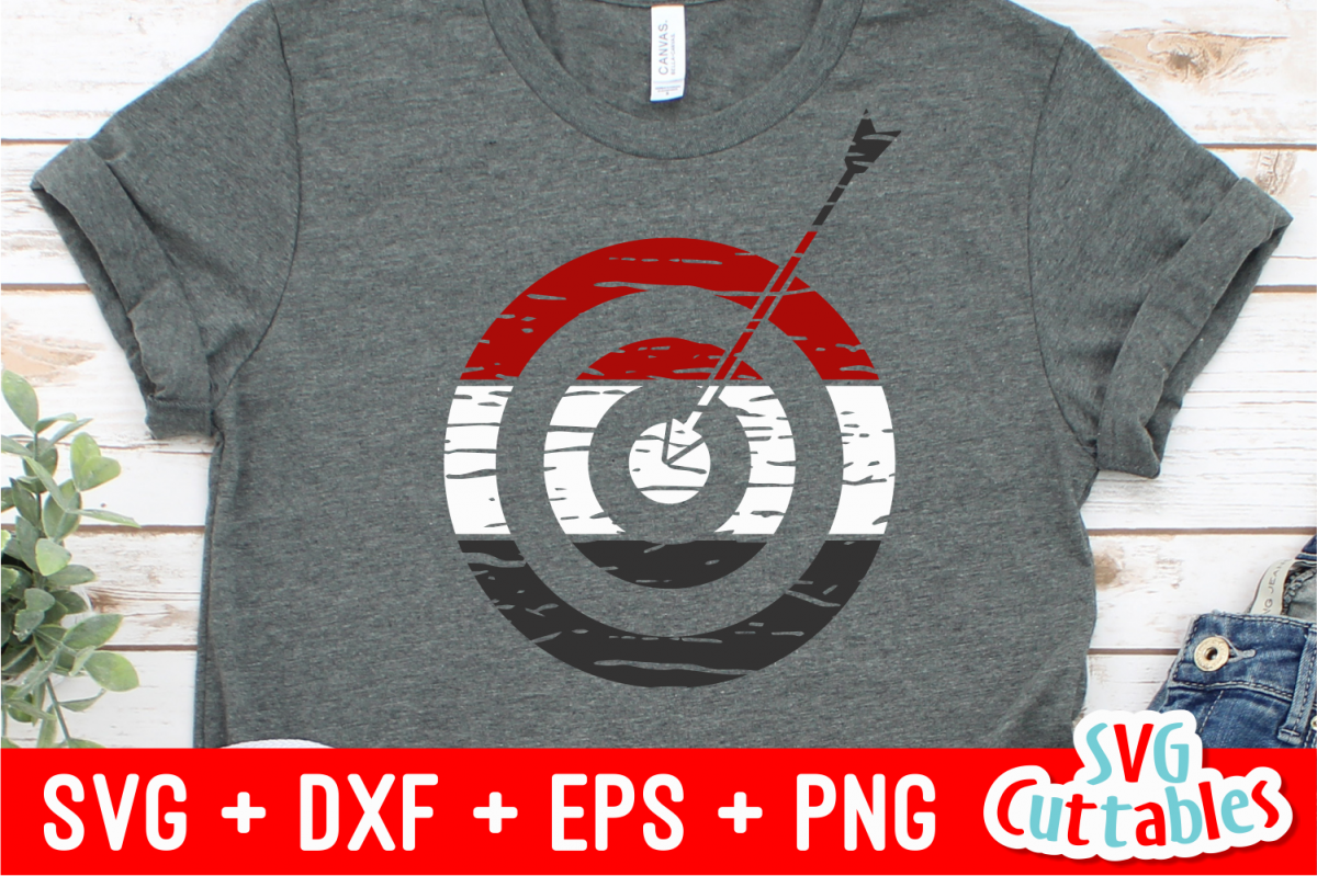 Distressed Archery Target | SVG Cut File example image 1