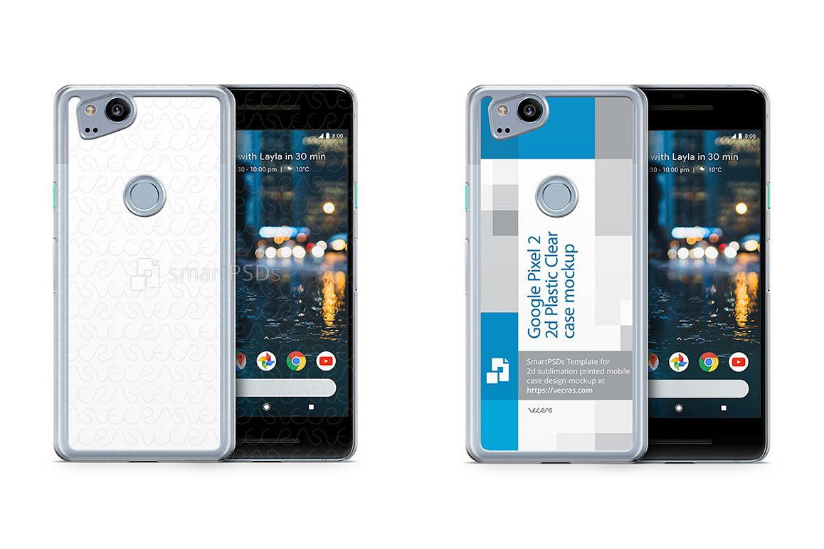 Google Pixel 2 2d PC Clear Case Design Mockup 2017 example image 1