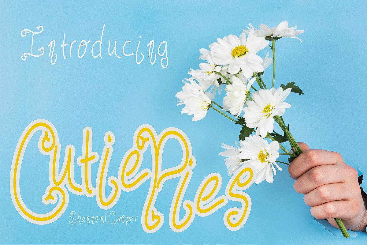 Cutie Pies Fun Handwritten Font example image 1