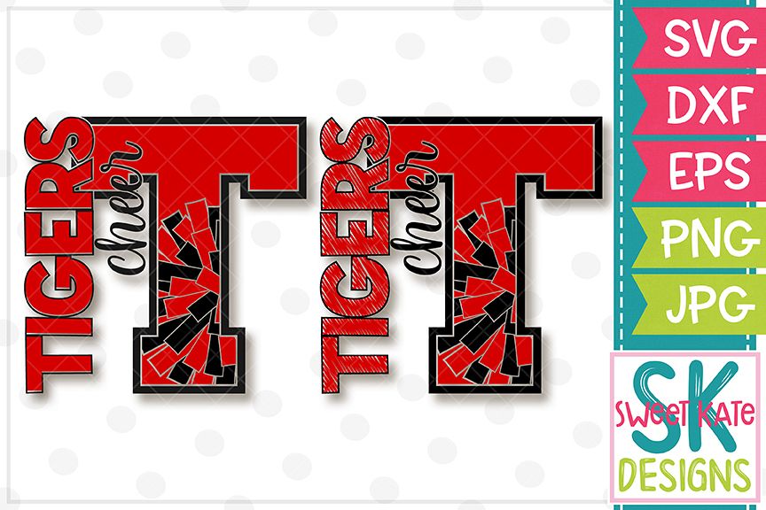 T Tigers Cheer SVG DXF EPS PNG JPG example image 1