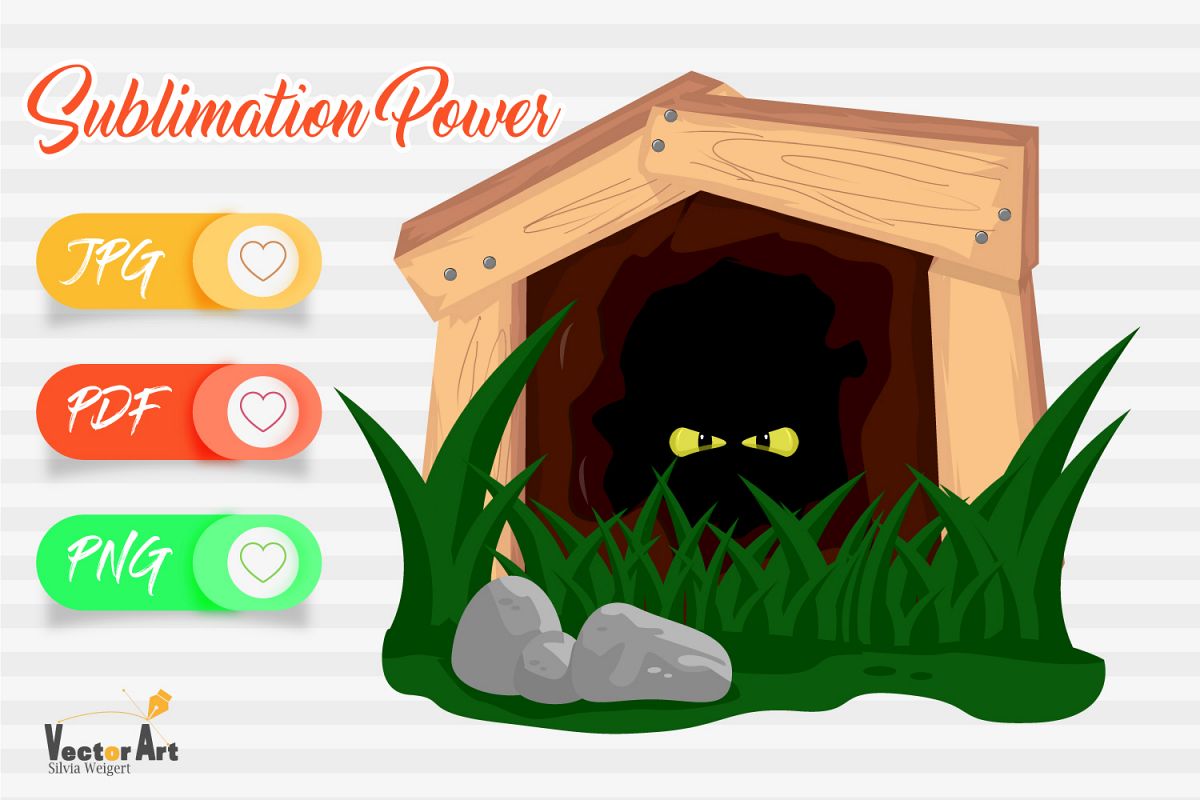 Deep cave with scary eyes - Sublimation File for Crafter example image 1