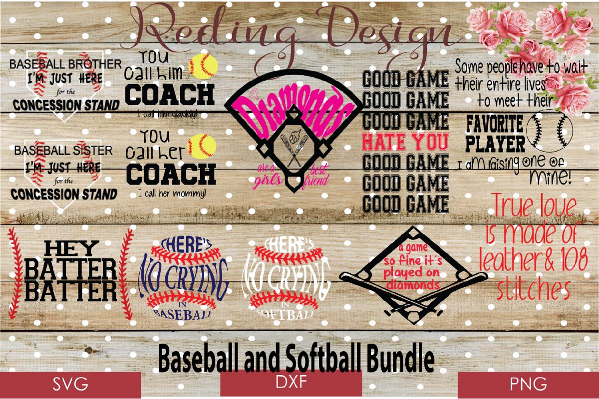 Download Baseball and Softball Bundle SVG DXF PNG Digital Cut Files ...