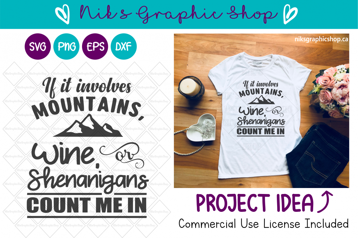 Wine svg, Mountains svg, Shenanigans Svg, Mountains svg example image 1
