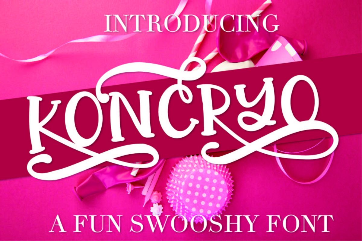 Koncryo - A Fun Swoosh Font With Alternatives example image 1