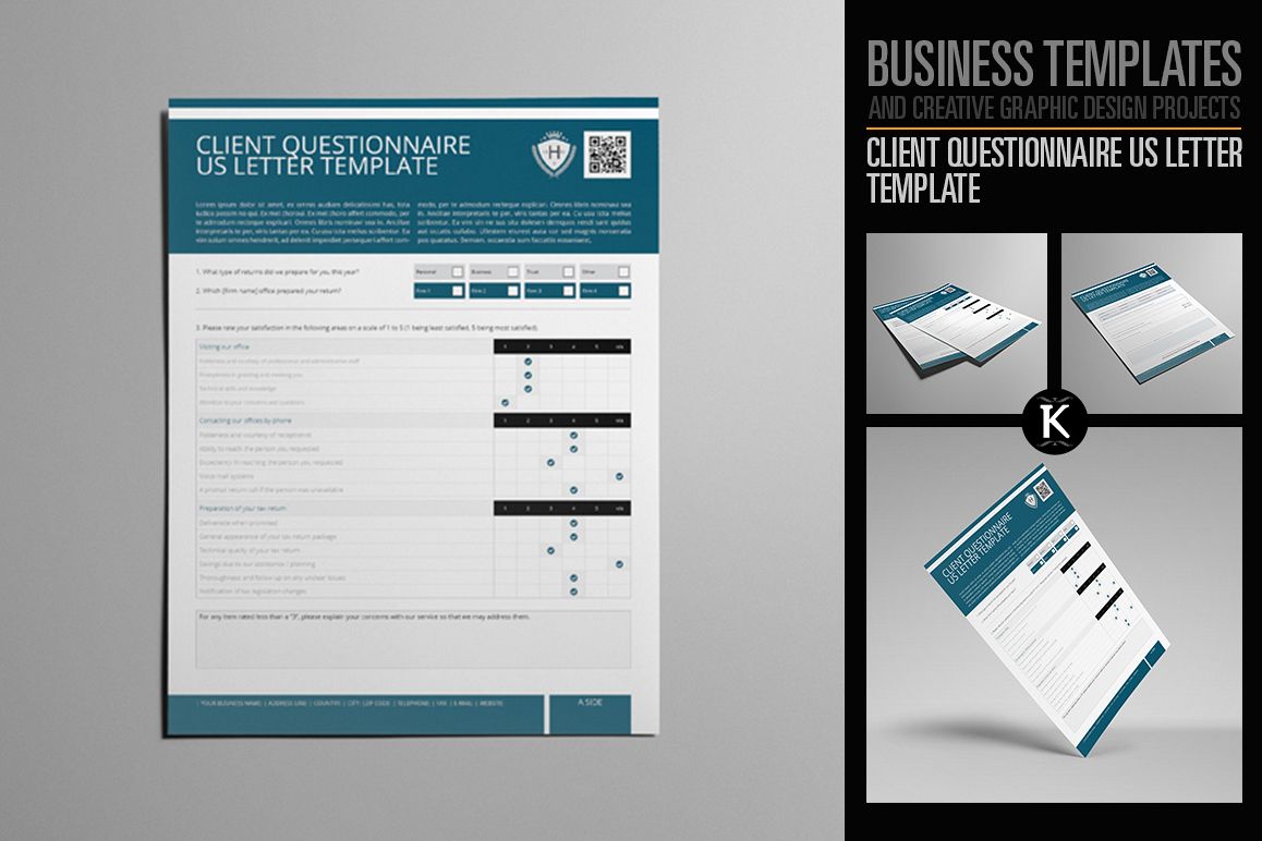 Client Questionnaire US Letter Template example image 1