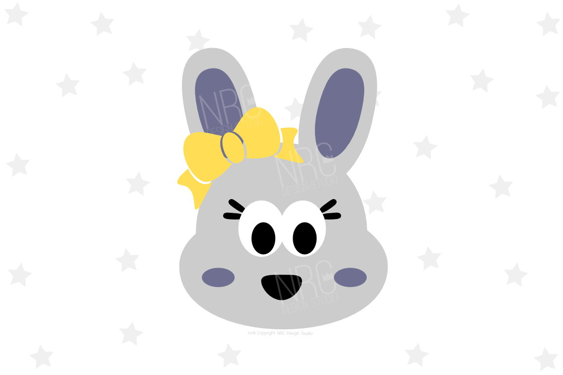 Girl Bunny Head SVG File example image 1