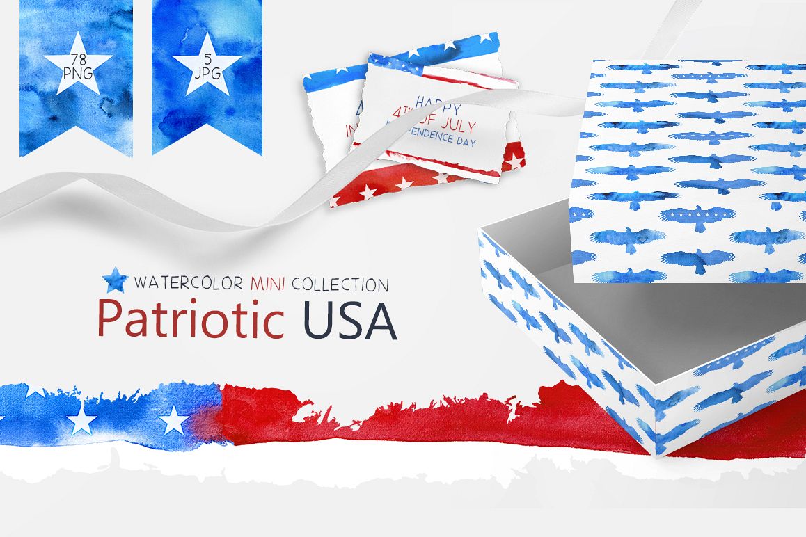 Patriotic USA. MINI Collection. example image 1