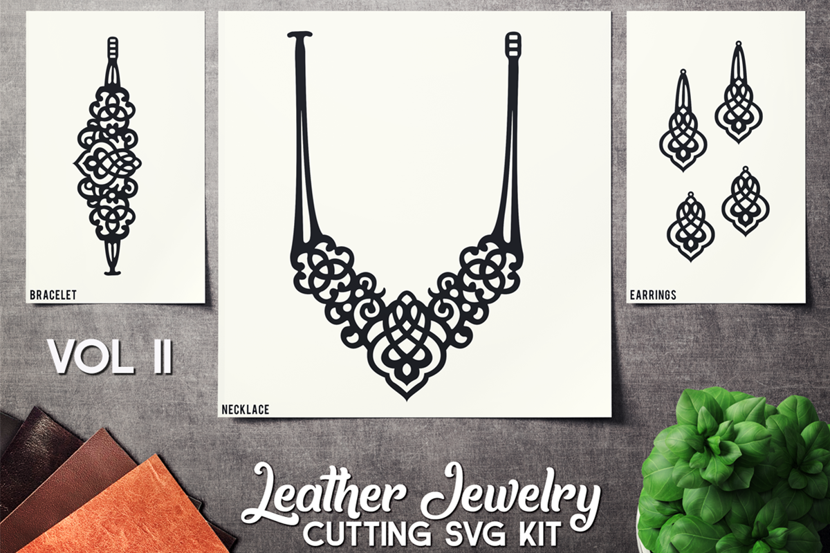 Leather Jewelry CUT Template- Earrings - Braceles - VOL 2 example image 1