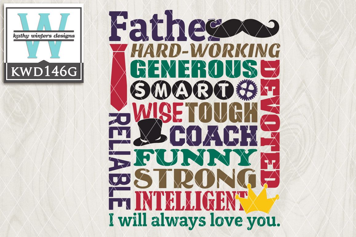 Fathers Cutting File KWD146G example image 1