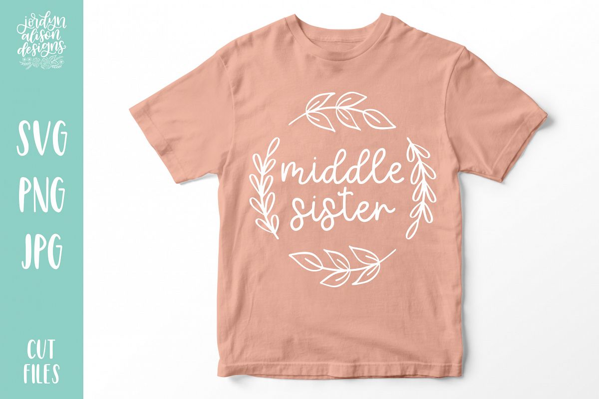 Middle Sister, New Baby SVG Cut File example image 1
