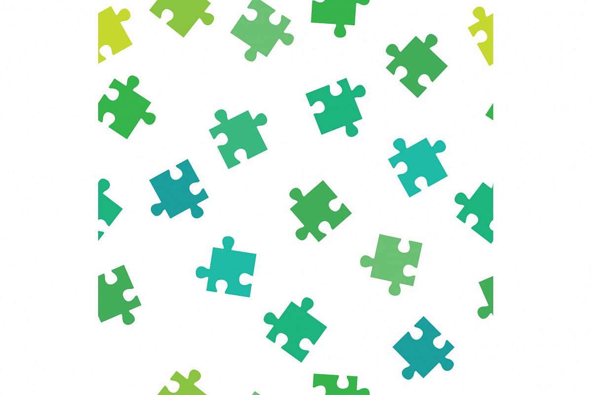 Seamless decorative vector background with puzzles. Print. Repeating background. Cloth design, wallpaper. example image 1