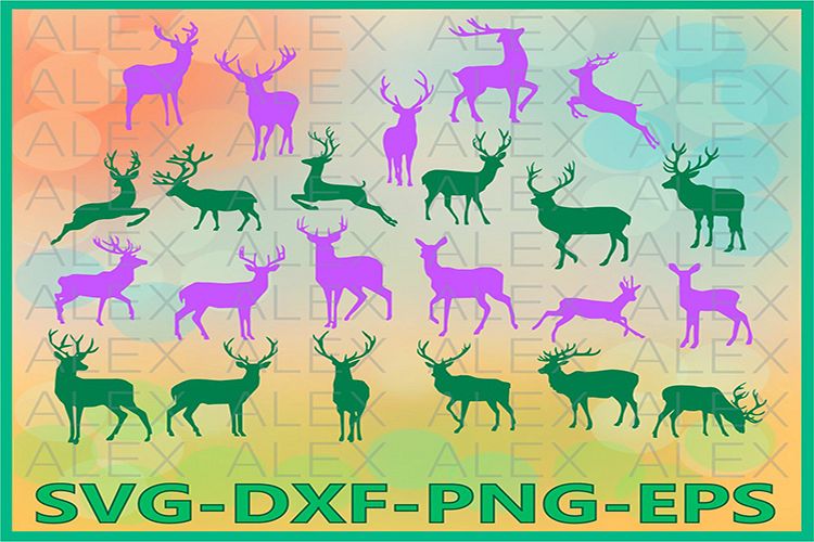 Deer SVG, Deer Silhouette png, Deer Clipart, Animals SVG example image 1
