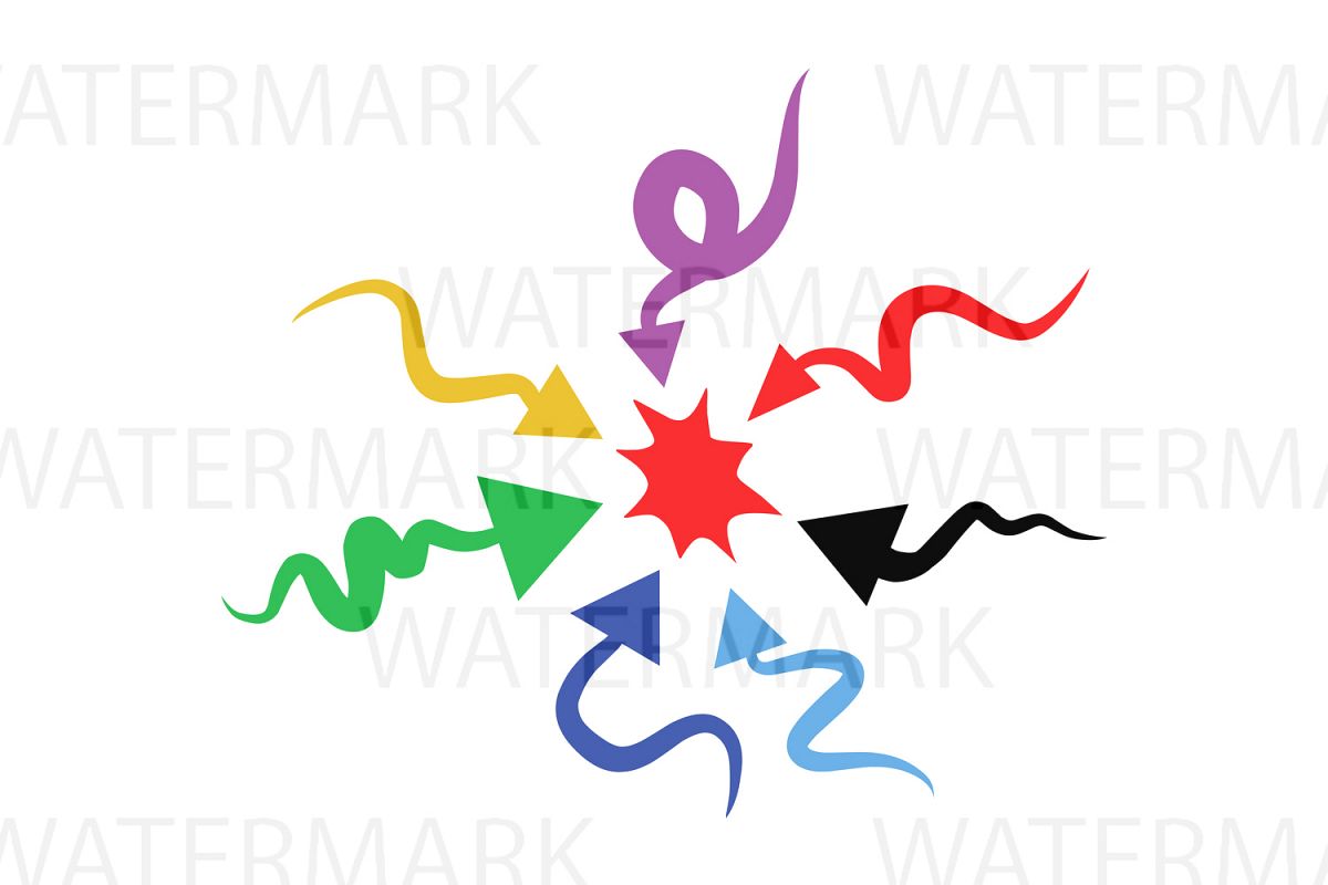 Colorful Arrows - SVG/JPG/PNG - Hand Drawing example image 1