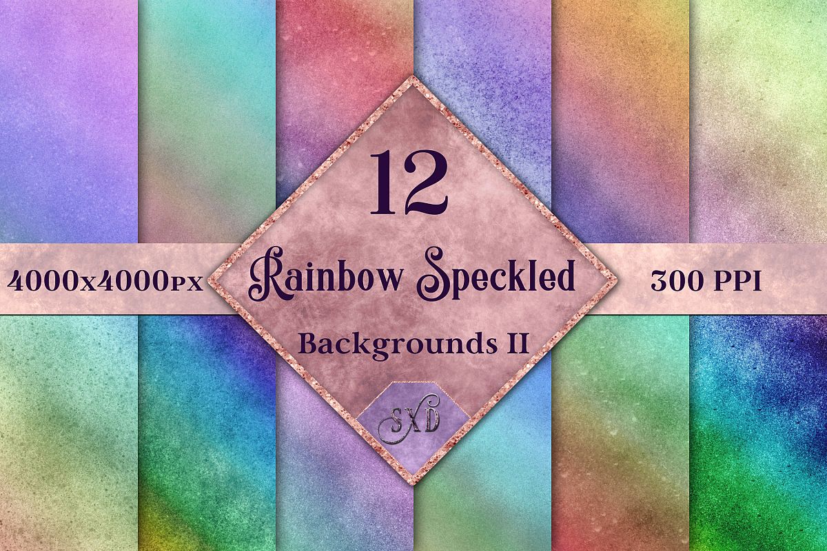 Rainbow Speckled Backgrounds Vol 2 - 12 Image Textures Set example image 1