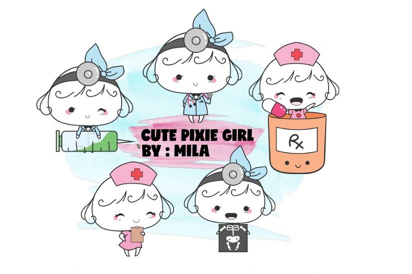 KAWAII GIRL CLIPART BUNDLE PNG example image 1
